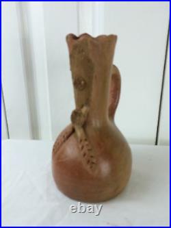 Navajo Pinon Pitch Native American Indian Pottery Ewer Pitcher Applied Arrow