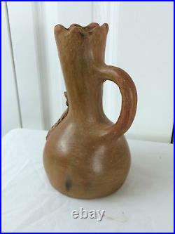 Navajo Pinon Pitch Native American Indian Pottery Ewer Pitcher Applied Arrow