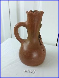 Navajo Pinon Pitch Native American Indian Pottery Ewer Pitcher Applied Arrow
