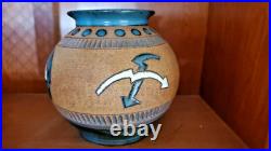 Navajo Pottery Bowl Signed Native American Indian Dream Catcher Built In Pot