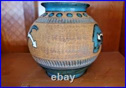 Navajo Pottery Bowl Signed Native American Indian Dream Catcher Built In Pot