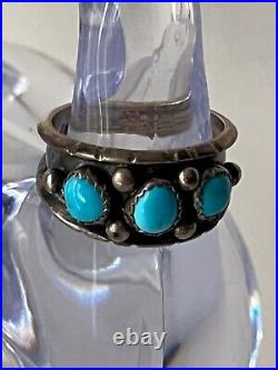 Navajo Ring 925 Silver Sleeping Beauty Turquoise size 11