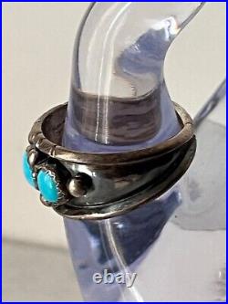 Navajo Ring 925 Silver Sleeping Beauty Turquoise size 11