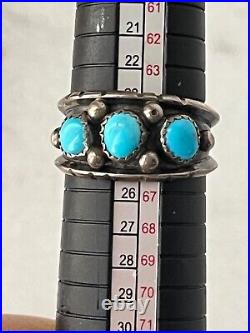 Navajo Ring 925 Silver Sleeping Beauty Turquoise size 11