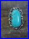 Navajo Sterling Silver Turquoise Adjustable Ring Size 11 to 12 Cleveland