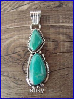 Navajo Sterling Silver Turquoise Pendant by Marita Benally