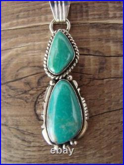Navajo Sterling Silver Turquoise Pendant by Marita Benally