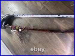 Navajo Tribe Native American Horned Ceremonial Dance Wand