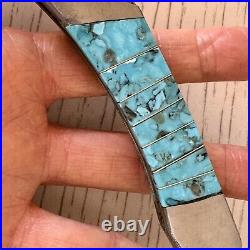 Navajo Turquoise Folding Pocket Knife 3 Damascus Blade Southwest Inlay Handmade