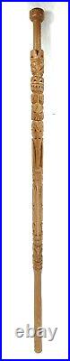 Northwest Coast Native American Indian Totem Hand Carved Wood Walking Stick