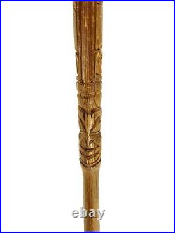 Northwest Coast Native American Indian Totem Hand Carved Wood Walking Stick