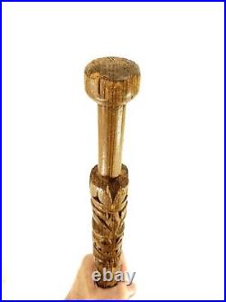 Northwest Coast Native American Indian Totem Hand Carved Wood Walking Stick