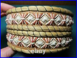 Ojibwe Native American Indian BEAVER Porcupine Quill Birch Bark Sweetgrass Box