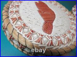 Ojibwe Native American Indian BEAVER Porcupine Quill Birch Bark Sweetgrass Box