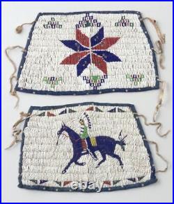 Old American Beaded Horse Cuffs Sioux 9.0 in x 7.0 in x 5.5 in BCF101