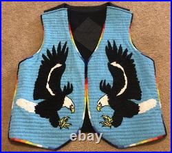 Old American Style Handmade Beaded Front Powwow Regalia Vest BV917