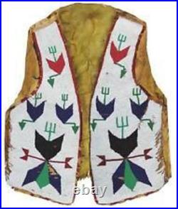 Old American Style Handmade Beaded Front Powwow Regalia Vest BV917