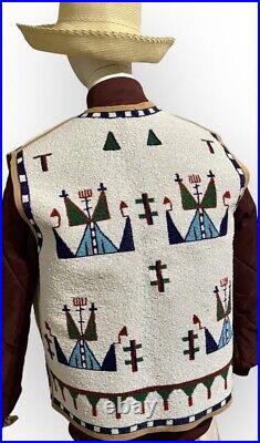 Old American Style Handmade Lakota Design Medium Beaded Front Powwow War Vest