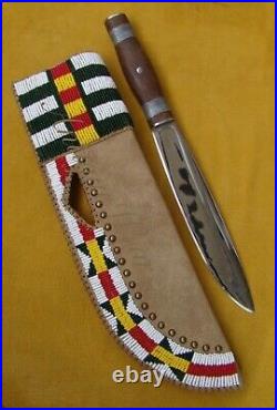 Old Antique Indian Beaded Style Knife Cover Native American Leather Knife Sheath