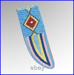 Old Indian Beaded Knife Cover Native American Sioux Handmade Knife Sheath S52