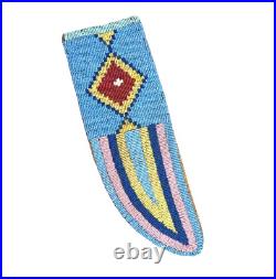 Old Indian Beaded Knife Cover Native American Sioux Handmade Knife Sheath S52