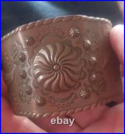 Old Native American Navajo Fred Harvey Era Copper Cuff Really Fine