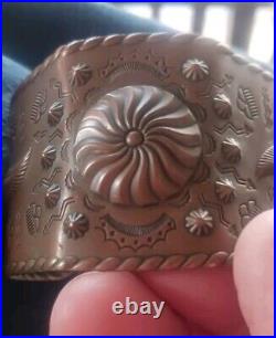 Old Native American Navajo Fred Harvey Era Copper Cuff Really Fine