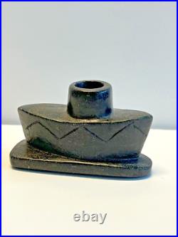 Original Antique Native American Indian Canoe Smoking Pipe Artifact