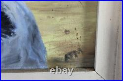 Original Portrait Oil Painting Native American Indian Headscarf Signed AFM Frame