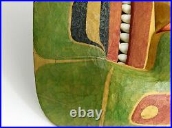 Pacific NW Native American Carved Wood Large Mask Frog Shaman R. Dudley 1996