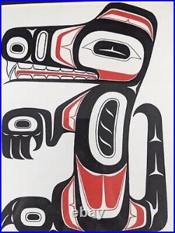 Pacific North Coast Native American Indian Wolf Totem Art 1984 Print SIGNED