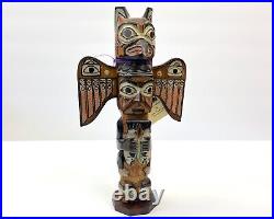 Patrick Seale Totem Pole Alaska Black Diamond Fog Women Carved Wood Signed