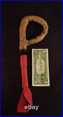 Plains Native America Rattle Indian Made Red Trade Cloth Wrapped 1900-1930