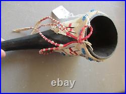 Plains Quilled Ceremonial Buffalo Horn, Native American Indian #wy P-128