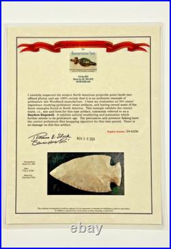 Prehistoric Native American Indian Flint Point & Bannerstone COA 4