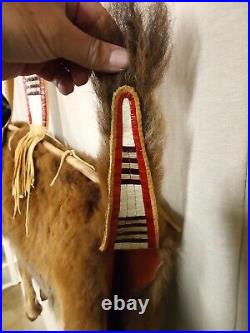 Quilled buffalo calf quiver plains Indian native American