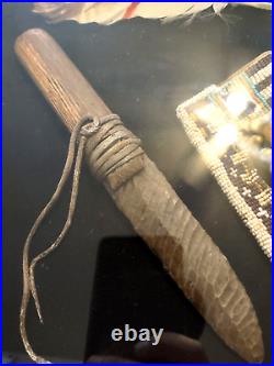 RARE Antique Native American Crazy Horse Coup Collection Stone Dagger & Sheath