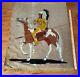 RARE Old Vtg American Indian Chief Horse Tapestry Wall Hanging Velvet Painting