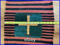 RARE VTG Antique Native American Navajo Rug Spider Woman Cross 16 x 24