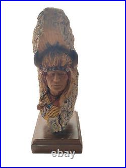 RARE Vintage Stephen Herrero Brave Buffalo Sculpture Native American Indian