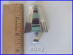 RAY TRACEY Sterling Silver & Turquoise, Sugilite & Jet Pendant NICE PIECE
