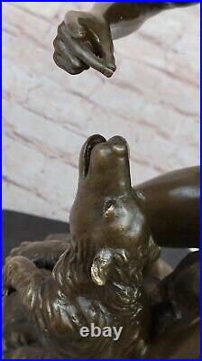 REAL Bronze on Marble Native American Indian Cheif Bear Headdress Bust Sculpture
