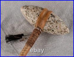 REPRODUCTION -Native American plains style stonehead warclub