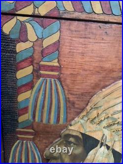 Rare Early 1900s Native American Indian Wall Plaque Chief Minisink 24.75x30.75