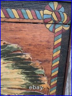 Rare Early 1900s Native American Indian Wall Plaque Chief Minisink 24.75x30.75