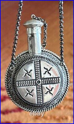 Rare Navajo Sunshine Reeves Sterling Silver Flask