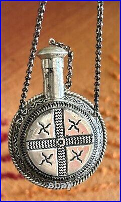 Rare Navajo Sunshine Reeves Sterling Silver Flask