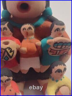 Rare Pueblo Jemez Storyteller with Five Children Native American Pottery Signed