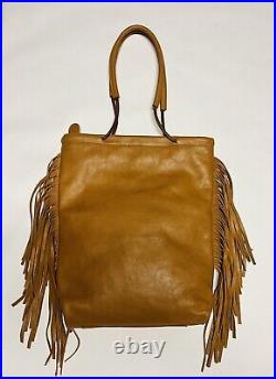 Raviani Western Tote With Native American Indian Chief Logo With Fringe