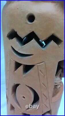 Robin Chlad Terra Cotta Kachina Luminaria Art Sculpture Signed